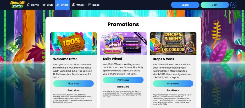 Current Amazon Slots promotions overview