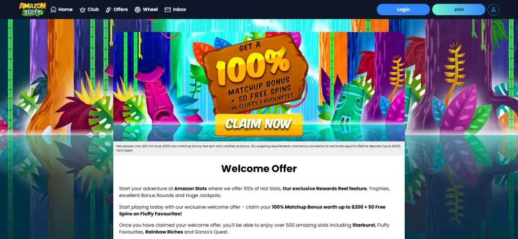 Current Amazon Slots welcome-offer area